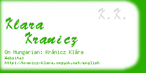 klara kranicz business card