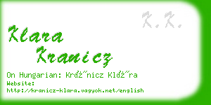 klara kranicz business card